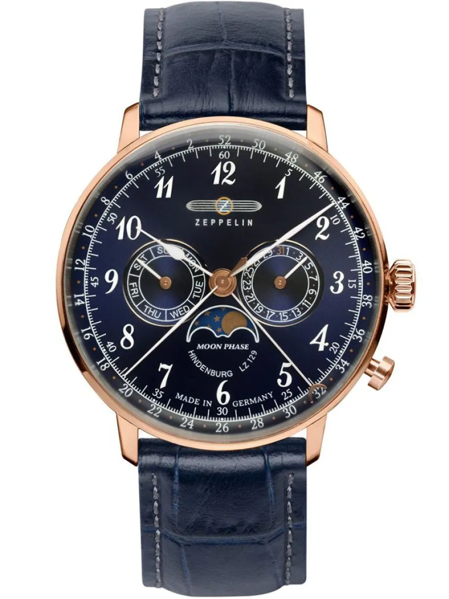 7038-3 Zeppelin Hindenburg Moonphase + Luxe cadeau
