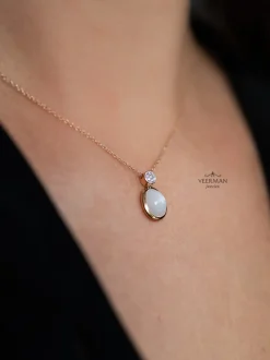 Al Coro Amici collier met maansteen en diamant NC392WMR
