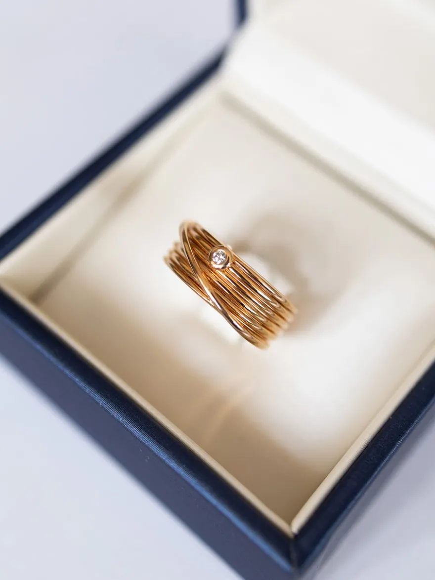 Al Coro Amori ring met 1 diamant R7517R + Grote collectie