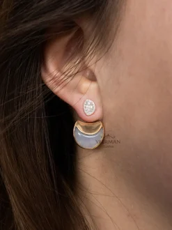 Al Coro Gioia oorsieraad met chalcedoon + Luxe cadeau