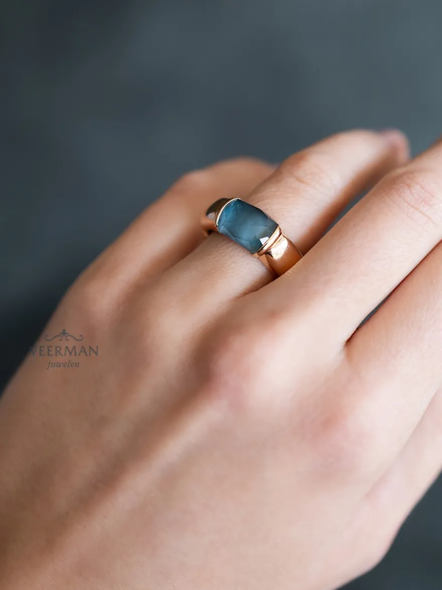 Al Coro La Piazza Ring met London Blue Topaas NRF758TLBR + Luxe Cadeau