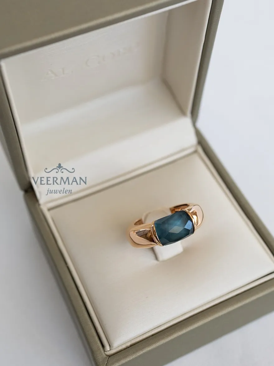 Al Coro La Piazza Ring met London Blue Topaas NRF758TLBR + Luxe Cadeau