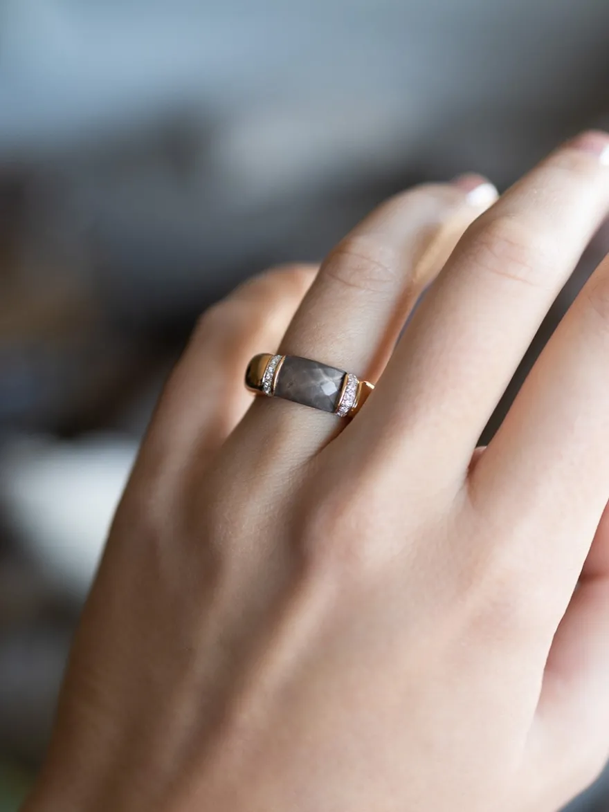 Al Coro La Piazza ring Smokey Quartz NR480SQR + Luxe Cadeau