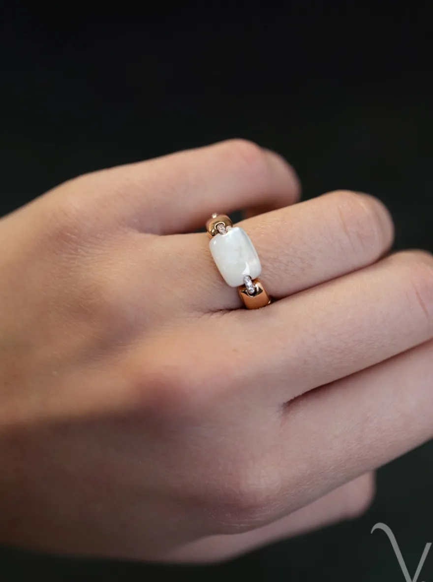 Al Coro La Piazza ring met parelmoer NR3031MOR+ Luxe Cadeau