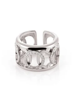 Al Coro Mezzaluna witgouden ring met briljant R7625WW