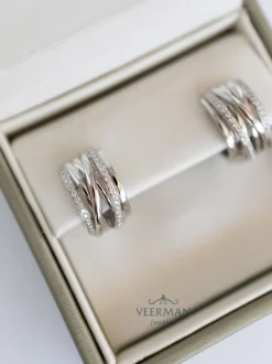 Al Coro Mezzeluna Creolen witgoud E1915W + Luxe cadeau