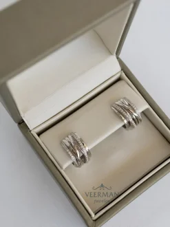 Al Coro Mezzeluna Creolen witgoud E1915W + Luxe cadeau