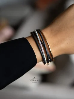 Al Coro Neraviglia armband met staal en diamant NB10406R