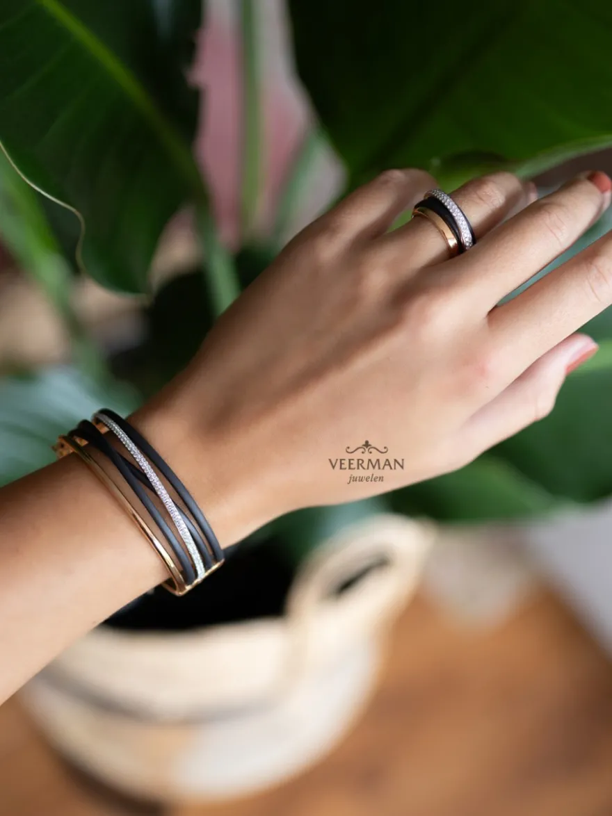 Al Coro Neraviglia armband met staal en diamant NB10406R