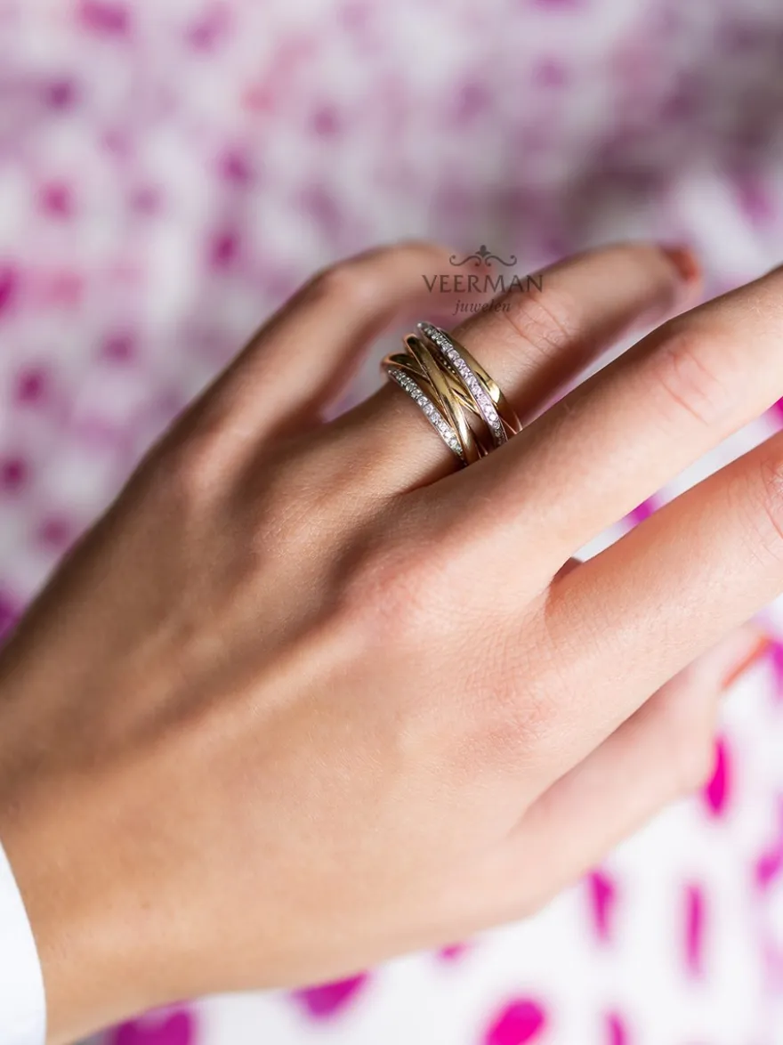 Al Coro Serenata bicolor ring met briljant R6406G