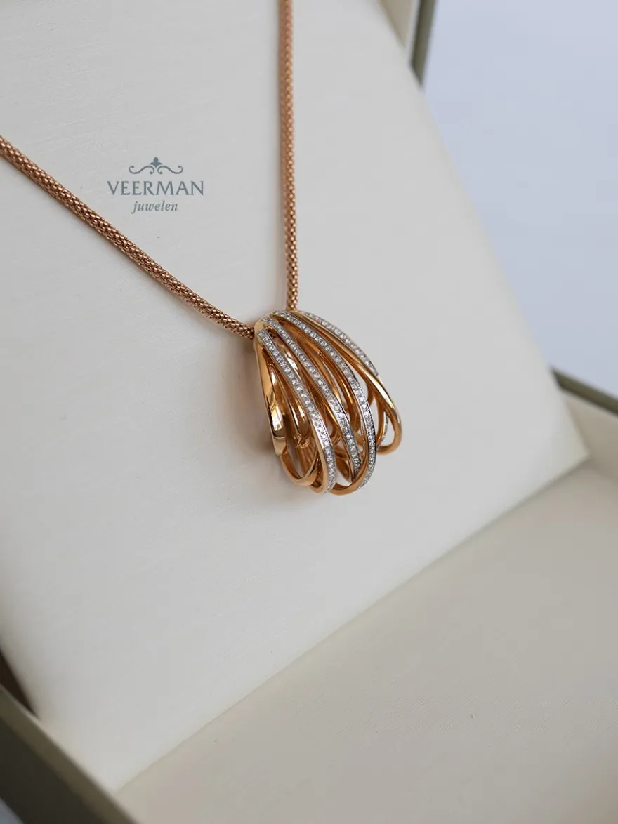 Al Coro Serenata hanger roségoud en briljant + Luxe cadeau