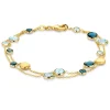 Armband geelgoud met topaas en london blue topaas + Luxe Cadeau