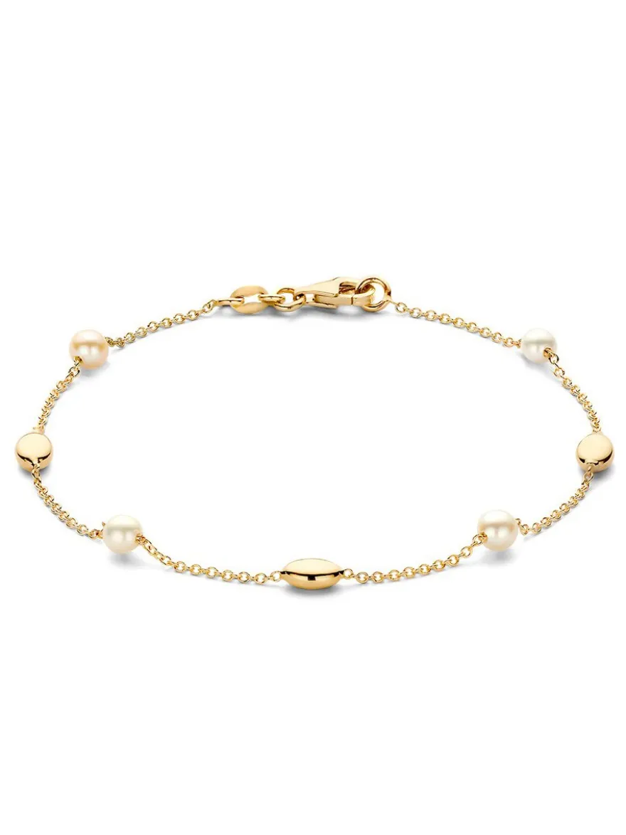Armband geelgoud parel + luxe cadeau