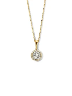 Bicolor collier met briljant 0,23crt. + Luxe Cadeau