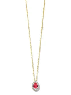 Bicolor collier met robijn en briljant 0,14crt. + Cadeau