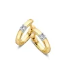 Bicolor creolen met briljant 0,10crt. + Luxe Cadeau