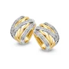 Bicolor creolen met briljant 0,36crt.