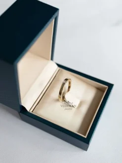 Bicolor gouden alliance ring 1 briljant | Met gratis cadeau