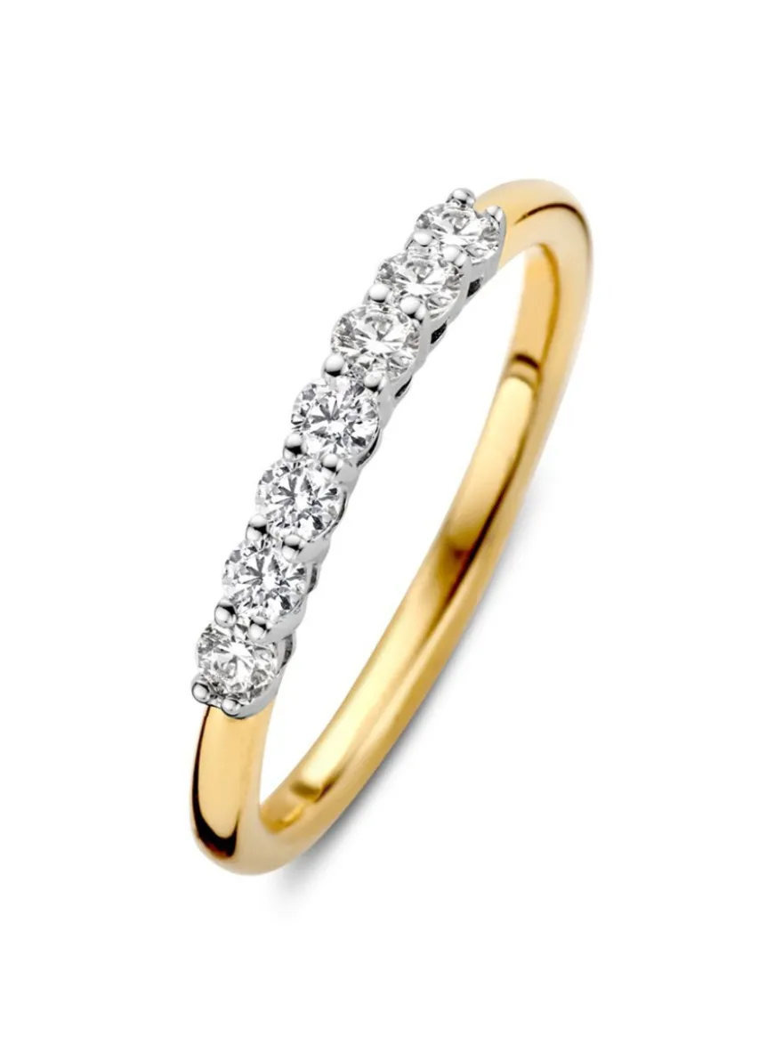 Bicolor gouden rijring 0,40crt. + Luxe Cadeau