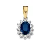 Bicolor hanger met saffier en briljant 0,27crt. + Luxe Cadeau