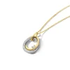 Bicolor hanger rond met briljant 0.14crt. + Luxe Cadeau