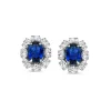 Bicolor oorstekers met saffier en briljant 1,29crt. + Luxe Cadeau