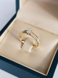 Bicolor ring met briljant 0,50crt. + Luxe Cadeau