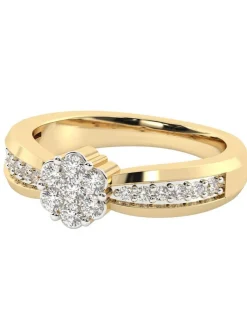 Bicolor ring met diamant rozet 0,60crt + Luxe cadeau