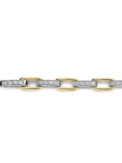 Bicolor schakelarmband met briljant 0,79crt. + Luxe Cadeau
