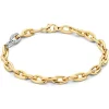 Bicolor schakelarmband met briljant 0,50 crt. + luxe cadeau