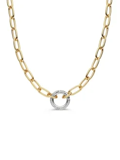 Bicolor schakelcollier met briljant 0,42 crt. + Luxe Cadeau
