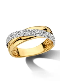 Bicolor slagring met diamant 0,37crt. + Luxe Cadeau