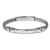Borsari Gioielli Stalen armband met roségoud br-sk01esn