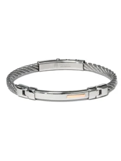 Borsari Gioielli Stalen armband met roségoud br-sk01esn