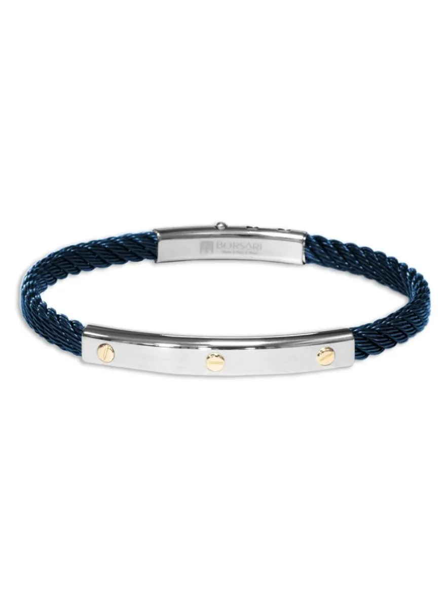 Borsari Gioielli Stalen armband met roségoud br-sk18d