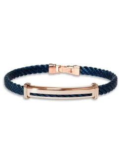 Borsari Gioielli Stalen armband met roségoud br-or18cto
