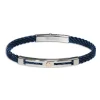 Borsari Gioielli Stalen armband met roségoud br-sk18a