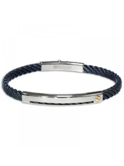 Borsari Gioielli Stalen armband met roségoud br-sk18b