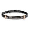 Borsari Gioielli Stalen armband met roségoud br-imper04ao