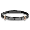 Borsari Gioielli Stalen armband met roségoud br-imper04bo