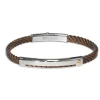 Borsari Gioielli Stalen armband met roségoud br-sk07b