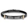 Borsari Gioielli Stalen armband met geelgoud br-imper04by