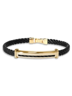Borsari Gioielli Stalen armband met geelgoud br-or04cty