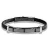Borsari Gioielli Stalen armband met witgoud br-imper04br