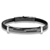 Borsari Gioielli Stalen armband met witgoud br-imper04cr