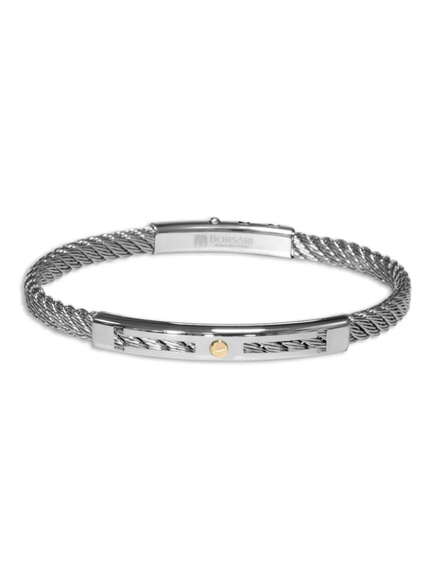 Borsari Gioielli Stalen armband met roségoud br-sk01a