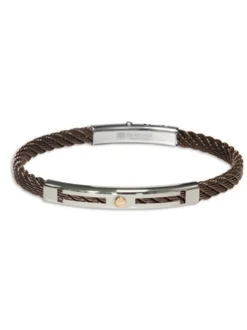 Borsari Gioielli Stalen armband met roségoud br-sk07a