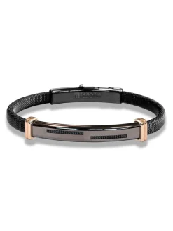 Borsari Gioielli Stalen armband met roségoud br-imper04co
