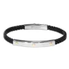 Borsari Gioielli Stalen armband met roségoud br-sk04d