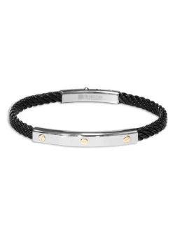 Borsari Gioielli Stalen armband met roségoud br-sk04d